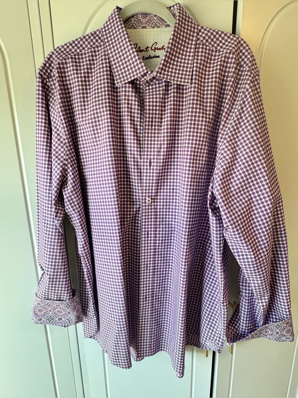 Robert Graham Purple Gingham Dress Shirt